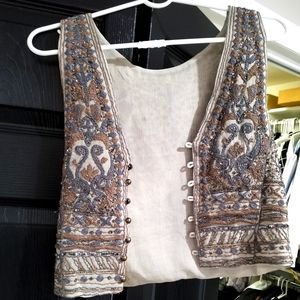 NWOT Zara hand beaded and embroidered vest
